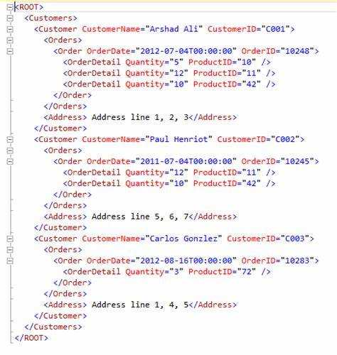 Использование XQuery в SQL Server для выборки данных из вложенных XML-структур