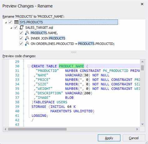 Как переименовать таблицу в sql oracle