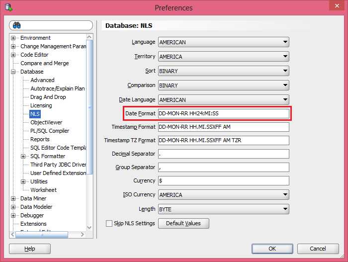 Как поменять формат даты в sql