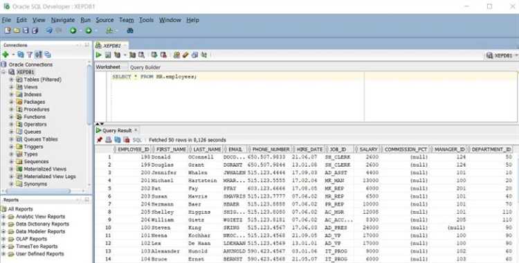 Основы работы с SQL-запросами в Oracle SQL Developer
