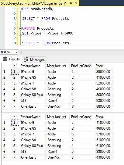 Как сделать update в sql