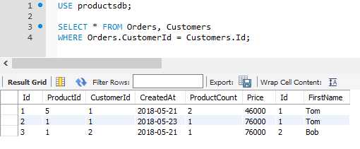 Как связать две таблицы в sql