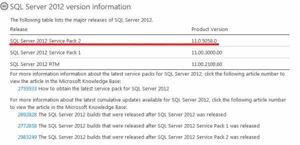 Определение версии по имени исполняемого файла sqlservr.exe