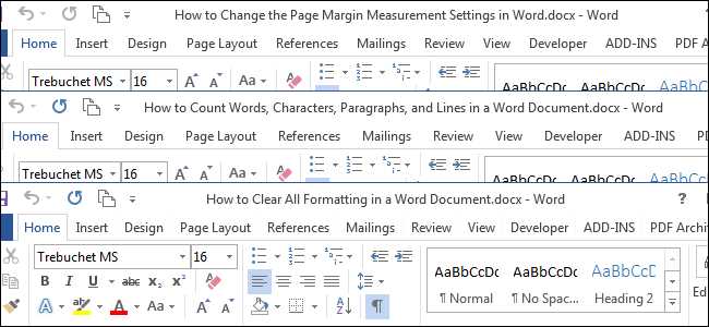 Ручное создание нескольких окон в Microsoft Word