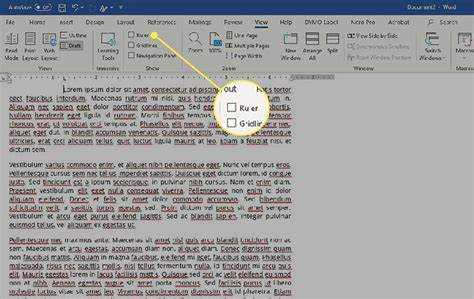 Включение линейки в Microsoft Word