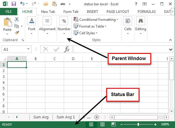 Как изменить внешний вид строки состояния в Excel