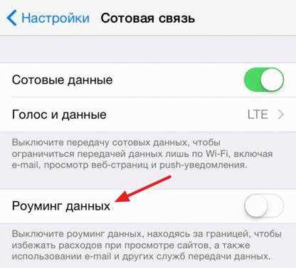 Что такое роуминг данных на iphone
