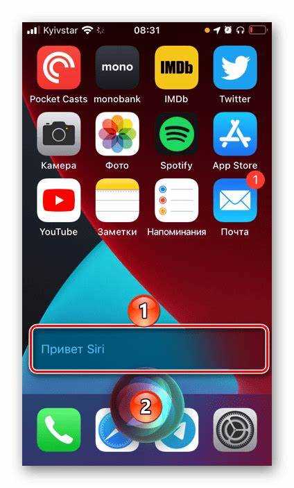 Включение Siri на iPhone 11