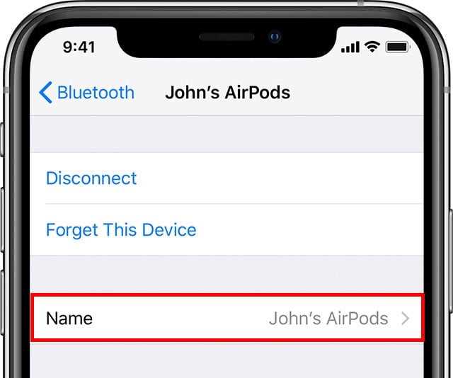 Как изменить название AirPods через меню Bluetooth