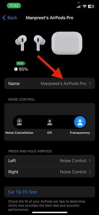 Как поменять название airpods на iphone