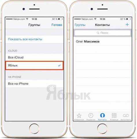 Если группы не отображаются, включите «Контакты iCloud» в настройках iPhone: «Настройки» → ваш Apple ID → «iCloud» → «Контакты».
