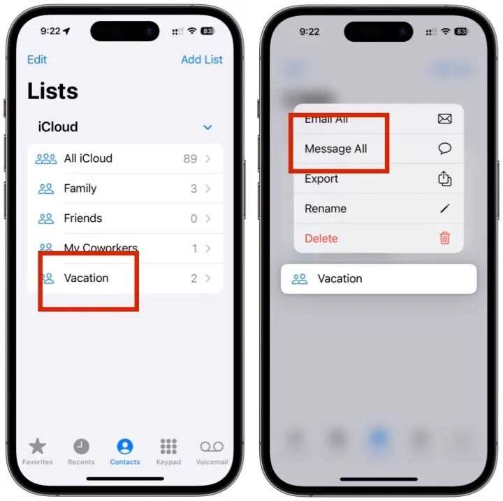 Синхронизация групп контактов между устройствами Apple