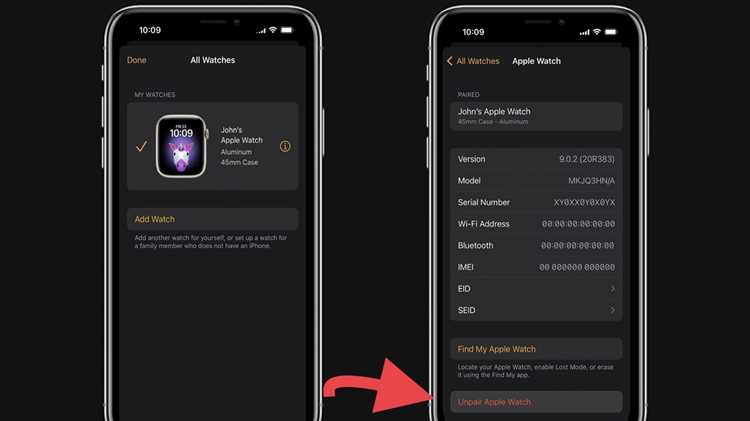 Использование iPhone для отключения пароля на Apple Watch