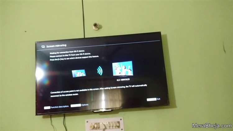 Настройка функции Screen Mirroring на телевизоре Sony