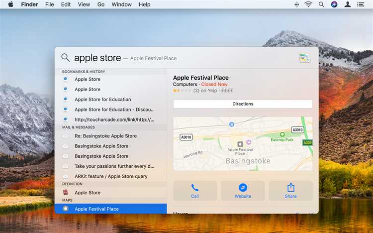 Как вызвать spotlight mac os