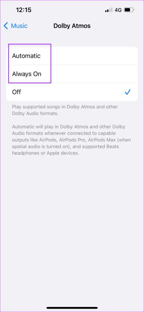 Активируйте Dolby Atmos в настройках звука