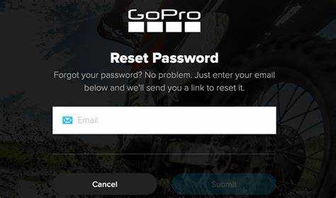 Восстановление пароля через мобильное приложение GoPro